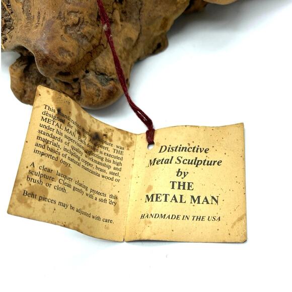 Vintage Metal Man Brutalist Flower and Driftwood Original‎ tag 70s Al Speert - Picture 5 of 8